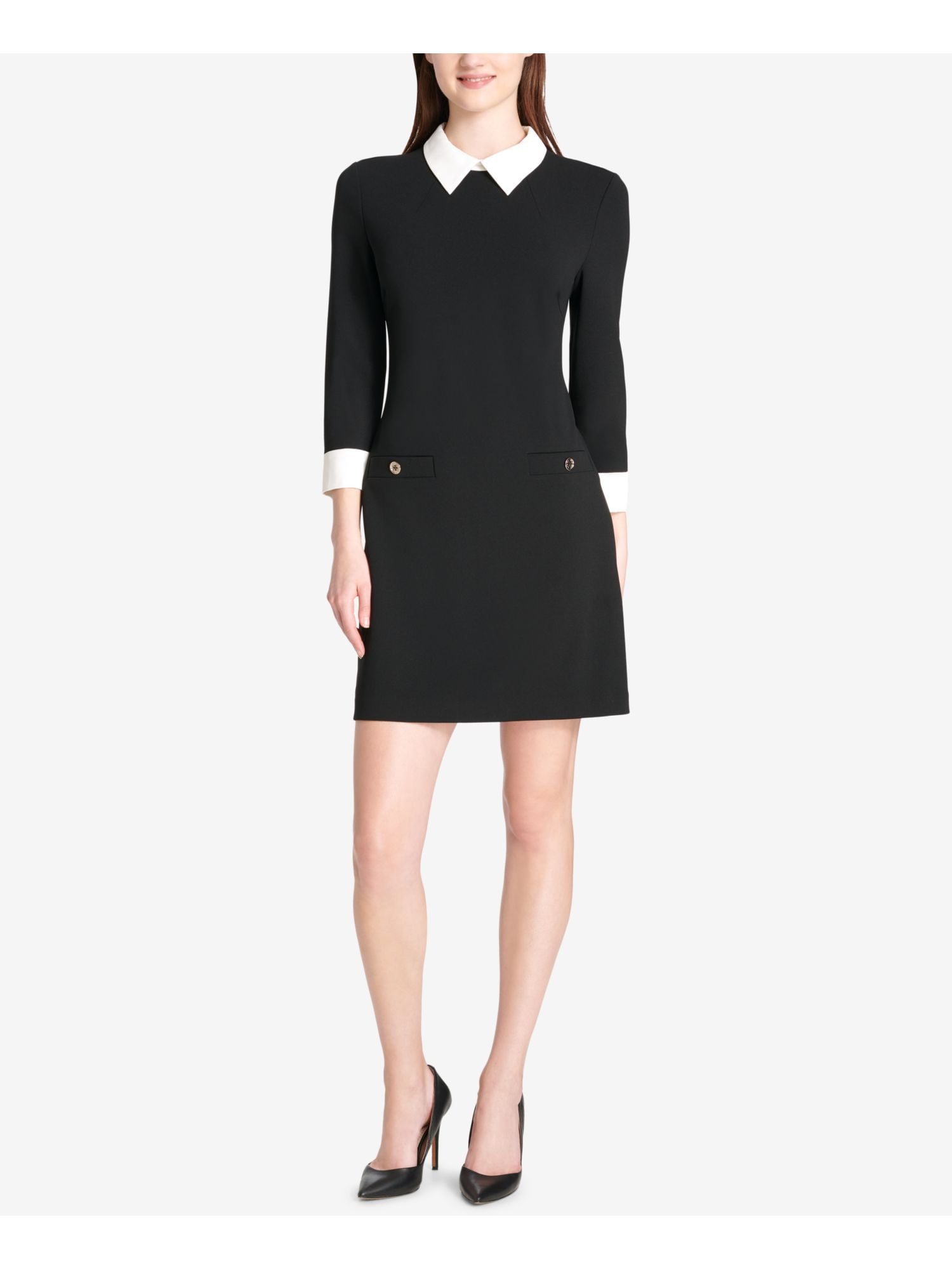 TOMMY HILFIGER Womens Black Cuffed ...